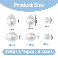 3 Strands 3 Styles Pearlized Glass Pearl Teardrop Bead Strands&nbsp;GLAA-HS0001-11