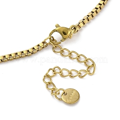 304 Stainless Steel Triple Flowers Pendant Box Chain Necklaces&nbsp;NJEW-K389-03GP