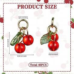 40Pcs Glass & Acrylic Beaded Charms&nbsp;FIND-SZ0003-73