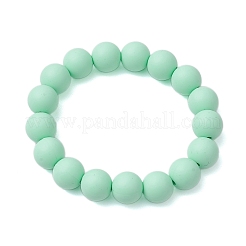 5Pcs 5 Colors 12mm Round Food Grade Eco-Friendly Silicone Beaded Stretch Bracelets for Women Men&nbsp;BJEW-JB10456