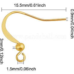 Long-Lasting Plated Brass Earring Hooks&nbsp;KK-BC0006-06G-NF