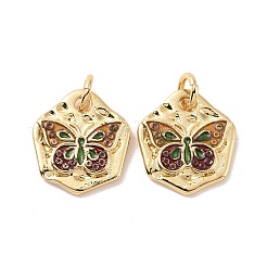 Rack Plating Brass Charms&nbsp;ZIRC-C042-01G