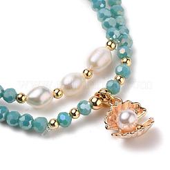 Faceted Glass Bead Stretch Bracelets&nbsp;BJEW-JB05488-04