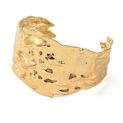 Fashionable Texture Ion Plating(IP) 304 Stainless Steel Cuff Bangles for Women&nbsp;BJEW-D048-05G