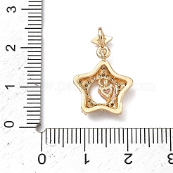 Brass Micro Pave Cubic Zirconia Pendants&nbsp;KK-C168-04G
