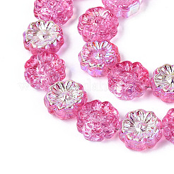 Electroplate Transparent Glass Beads Strands&nbsp;EGLA-N055-01D