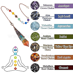 1Pc Natural Chakra Gemstone Dowsing Pendulums&nbsp;AJEW-SC0002-31R