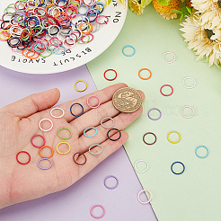 225Pcs 15 Colors SPray Painted Zinc Alloy Open Jump Rings&nbsp;FIND-H0010-91B