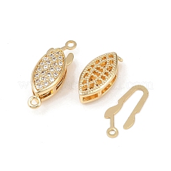 Brass Micro Pave Clear Cubic Zirconia Box Clasps&nbsp;KK-L255-02G-01