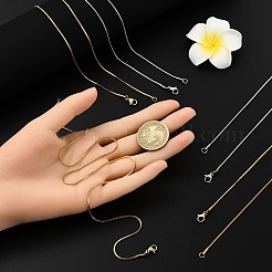8Pcs Classic Plain 1.2MM 304 Stainless Steel Snake Chain Necklaces for Men Women&nbsp;NJEW-YW0001-26