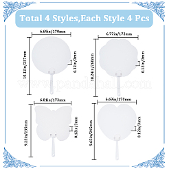 16Pcs 4 Styles Paper Hand Held Fan&nbsp;DIY-GF0010-32