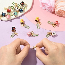 14Pcs 7 Styles Alloy Enamel Pendant Decorations&nbsp;HJEW-YW00229