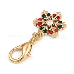 4Pcs Christmas Alloy & ABS Plastic Pearl & Rhinestone Pendant Decorations&nbsp;HJEW-JM04166