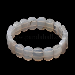 Natural Grey Agate Beaded Stretch Bracelets for Unisex&nbsp;G-K303-01J