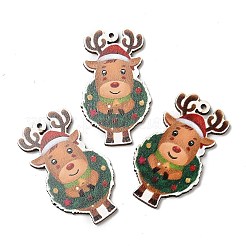 Single Face Christmas Printed Wood Big Pendants&nbsp;WOOD-D025-34