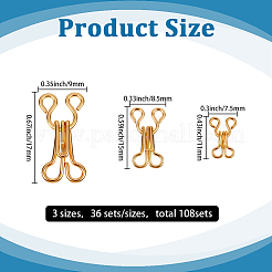 108Pcs 3 Styles Brass Adjustable Jean Button Pins&nbsp;KK-GF0001-22