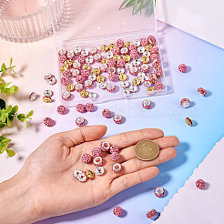 120Pcs 4 Styles Pave Disco Ball Beads&nbsp;RB-TA0001-16
