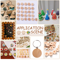 200Pcs Beech Wooden Round Pieces&nbsp;WOOD-NB0002-94B