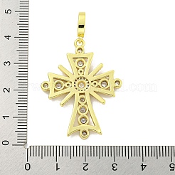 Rack Plating Brass Micro Pave Clear Cubic Zirconia Pendants&nbsp;KK-B091-24G