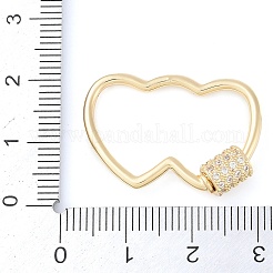 Rack Plating Brass Micro Pave Cubic Zirconia keychain Clasps&nbsp;KK-K374-03A-G