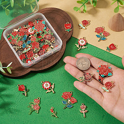 48Pcs 12 Styles Alloy Enamel Pendants&nbsp;ENAM-TA0004-12