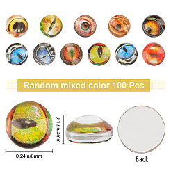 Flat Round Glass Cabochons&nbsp;GLAA-WH0032-03