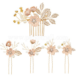 Plastic and Resin and Iron Hairpin Set&nbsp;OHAR-WH20020-04B