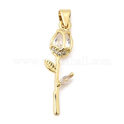 Brass Pave Cubic Zirconia Pendants&nbsp;KK-A296-50G
