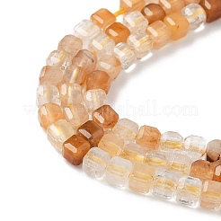 Natural Yellow Rabbit Fur Rutilated Quartz Beads Strands&nbsp;G-L622-A01-3x3mm