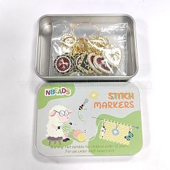 Alloy Enamel Heart/Rectangle/Flower Pendant Locking Stitch Markers&nbsp;HJEW-AB00024