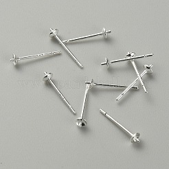 Brass Pearl Cup Stud Earring Findings&nbsp;STER-WH0013-02