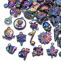 Rainbow Color Alloy Pendants & Link Connectors&nbsp;PALLOY-S180-146-NR