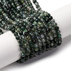 Natural Moss Agate Beads Strands&nbsp;G-A129-4mm-01