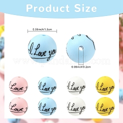 30Pcs Silicone Beads&nbsp;SIL-YW0002-26