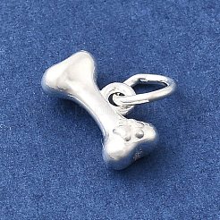 925 Sterling Silver Bone with Paw Print Charms&nbsp;STER-A048-13S