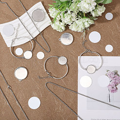 DIY Flat Round Iron & Alloy Heat Transfer Blank Necklaces & Bracelet Making Kits&nbsp;DIY-CA0006-77
