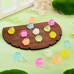 18Pcs 6 Colors Luminous Resin Owl Display Ornaments&nbsp;DJEW-TAD0001-02