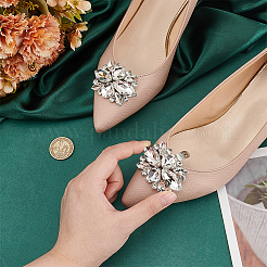 1 Pair Flower Alloy Glass Rhinestone Shoe Decorations&nbsp;FIND-FG0003-37