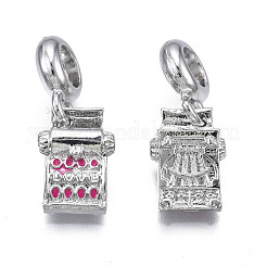 Rack Plating Alloy Enamel European Dangle Charms&nbsp;MPDL-N039-055