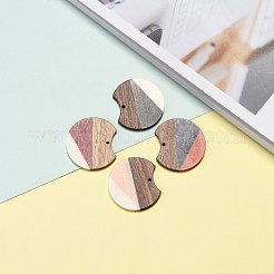 Two Tone Resin & Walnut Wood Pendants&nbsp;RESI-Q210-011A-B-M