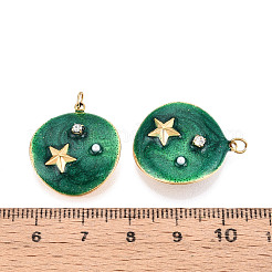 304 Stainless Steel Pave Crystal Rhinestone and Enamel ABS Imitation Pearl Pendants&nbsp;STAS-T069-79