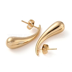 Ion Plating(IP) 304 Stainless Steel Teardrop Stud Earrings for Women&nbsp;EJEW-A104-14G