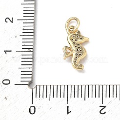 Brass Micro Pave Clear Cubic Zirconia Pendants&nbsp;KK-H255-12G-01