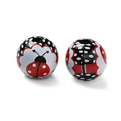 Printed Wood Round Beads&nbsp;LS-WOOD-C012-01A