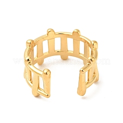 Ion Plating(IP) 304 Stainless Steel Fence Shape Open Cuff Ring&nbsp;RJEW-I085-22G