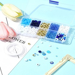 DIY Evil Eye Lampwork & Glass Beads Bracelets Jewelry Making Kits&nbsp;DIY-FS0007-43