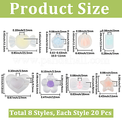 160Pcs 8 Styles Frosted Transparent Acrylic Beads&nbsp;OACR-PA0002-09
