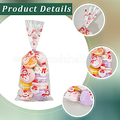 100Pcs Christmas Snowman Printed OPP Cellophane Candy Packaging Bags&nbsp;ABAG-GF0001-41B