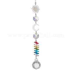 Glass Round & Octagonal Beads Hanging Suncatchers&nbsp;HJEW-JM04602-02