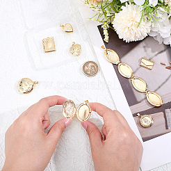 8Pcs 8 Styles Brass Locket Pendants&nbsp;KK-PH0014-92